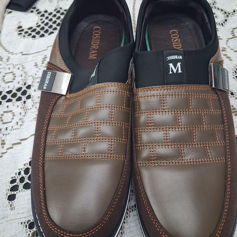 Men's Brown Slip-On Shoes By Cosidram Size 9